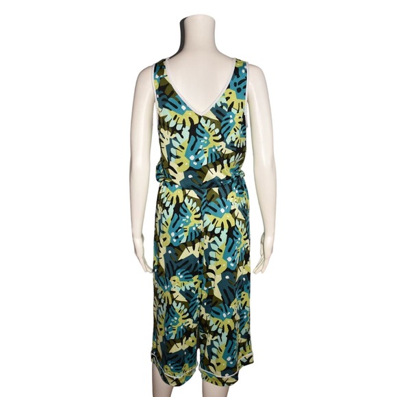 CUDDL DUDS NEW $39 Cool & Airy Jumpsuit w/ Front Tie in Monstera XS - Picture 3 of 4